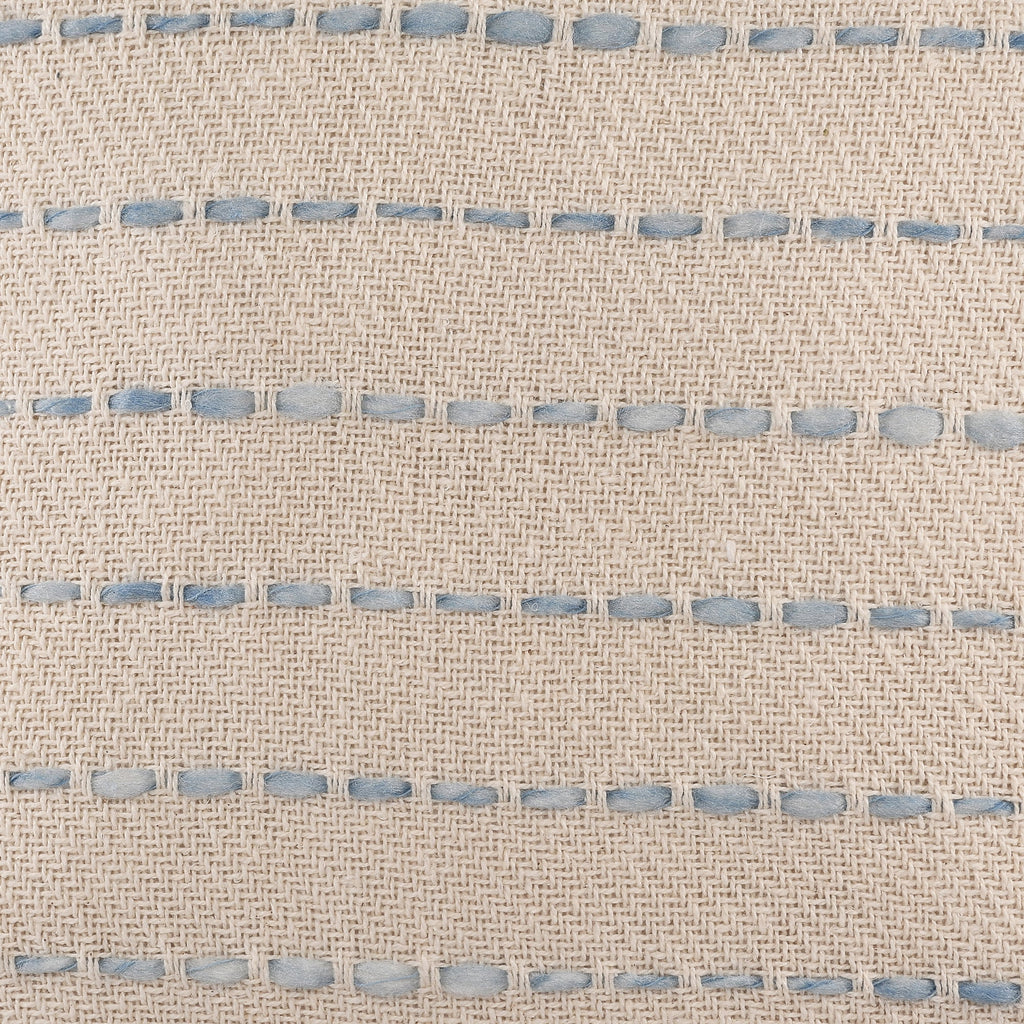 Ox Bay Top Variegated Stripe Cotton Blend Handmade Throw Pillow with Tassels, 20" x 20"