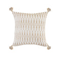 Ox Bay Sadie 20" x 20" Beige/White Geometric Cotton and Jute Adult Decorative Throw Pillow